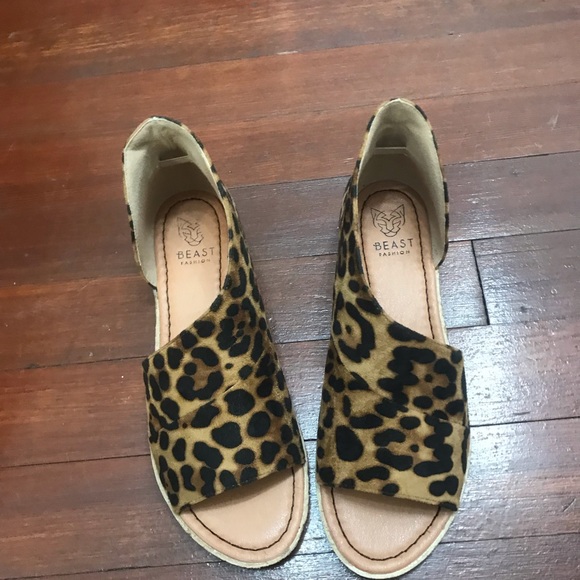 Shoes - Leopard Cutout Flats